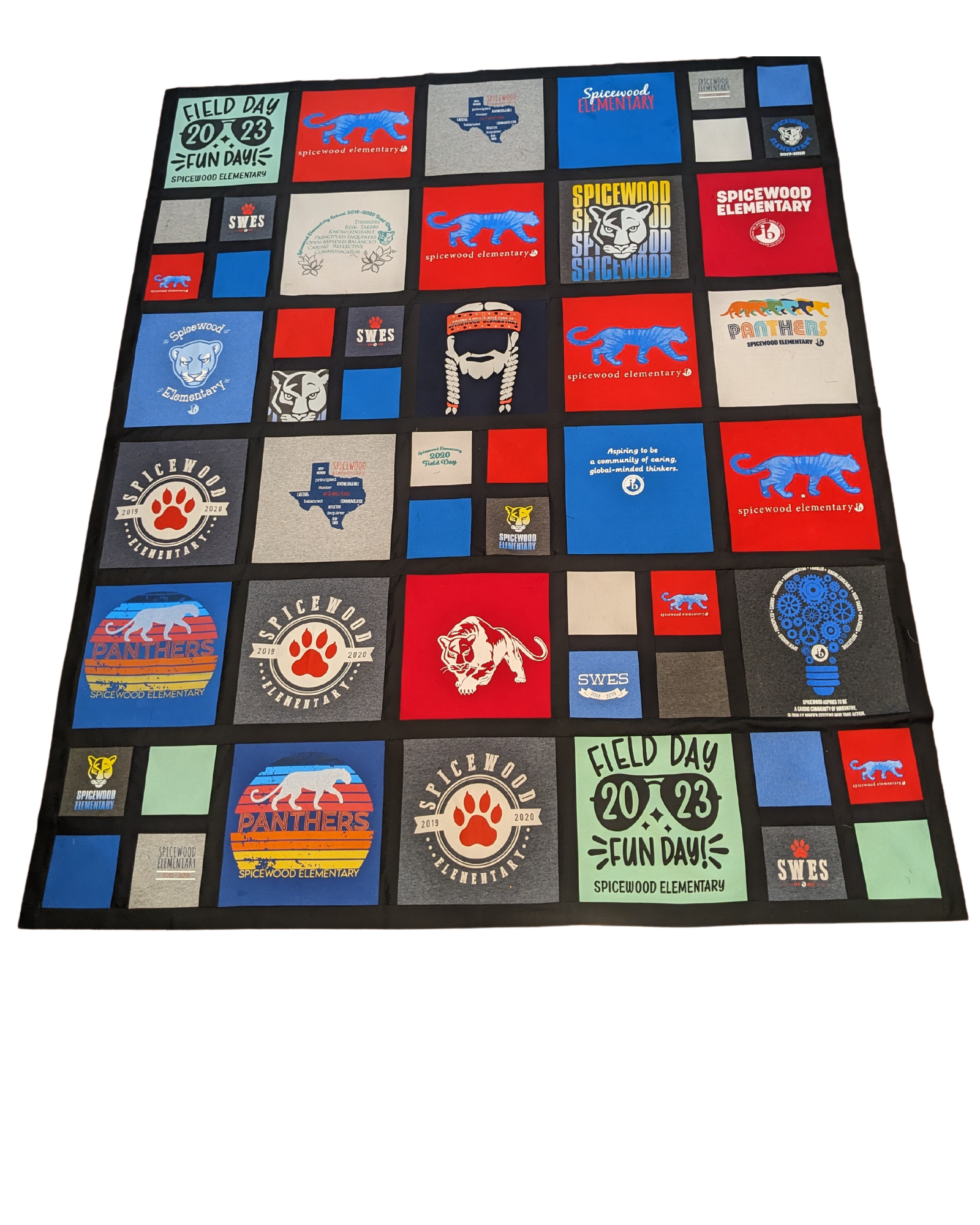 Quilt with Black Sashing