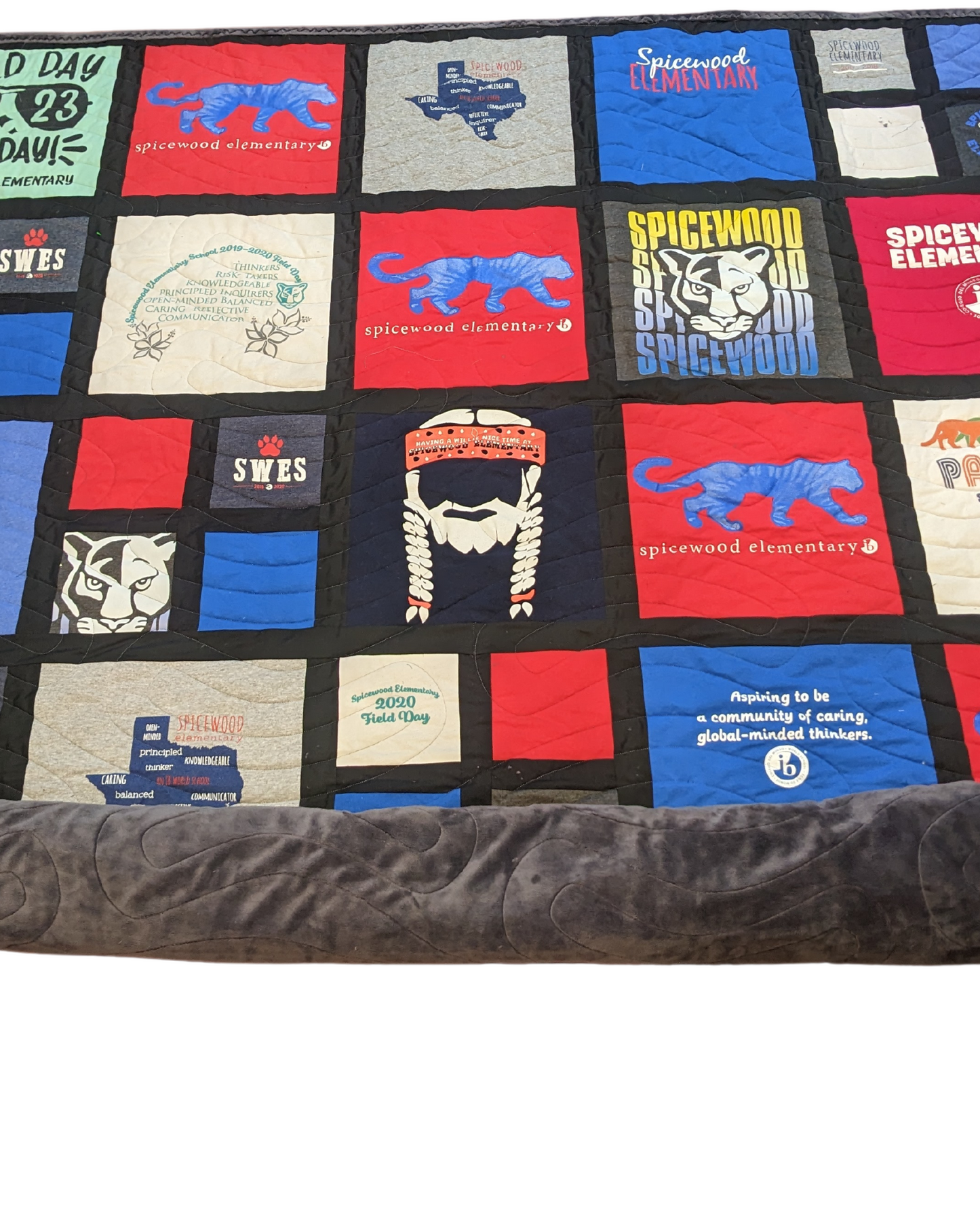 Back of quilt is made with soft cuddle fabric or other fabrics of your choice.