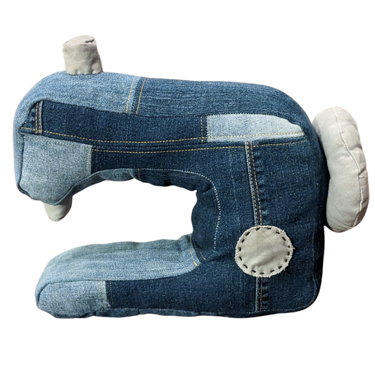 In Which I Turn Old Jeans, Retired Stuffies, and AI Schemes into a Patchwork Sewing Machine